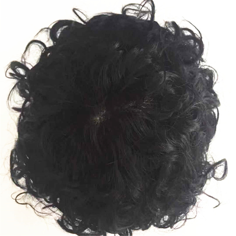 Thin skin toupee for men curly hair human hair high quality YL290